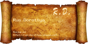 Rus Dorottya névjegykártya